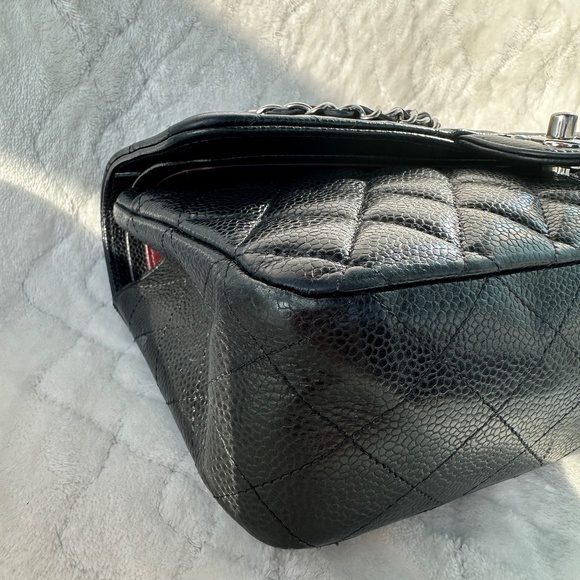 CHANEL Caviar Quilted Double Flap Medium Black Shoulder Bag - Picture 10 of 16